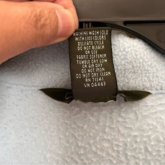 L.L. Bean Powder Blue Fleece Button Down Collared Jacket with Pockets Size 2X - Picture 6 of 8